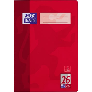 Schulheft Oxford 100050312 A4 kariert mR Mit Rand Rechts 16 Blatt 90g