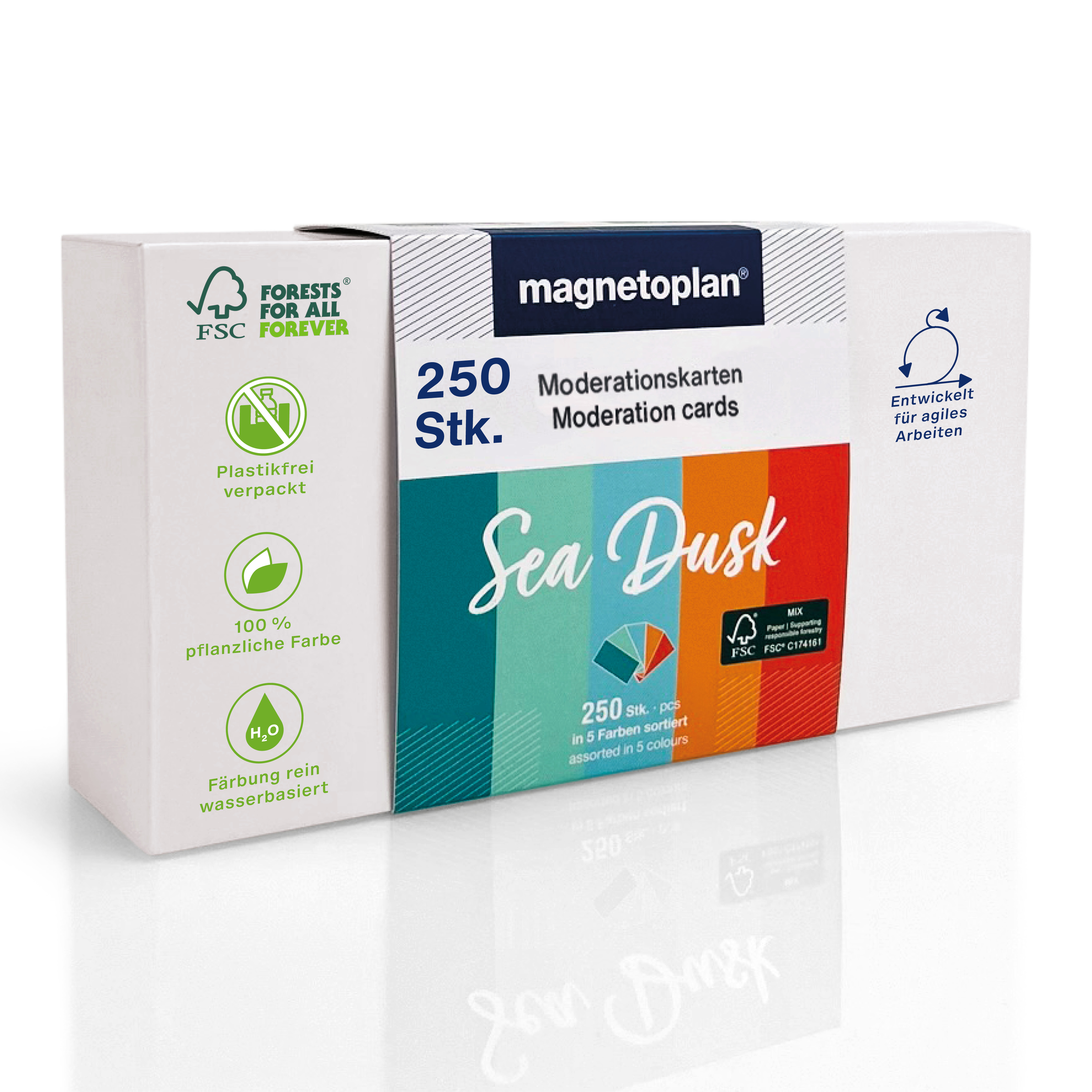 Moderationskarte magnetoplan® Sea Dusk 20x10cm 250 Stück