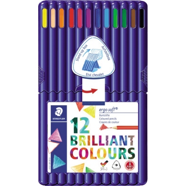 Farbstift Staedtler ergo sof 157 12er Box, Dreikant Sortiert