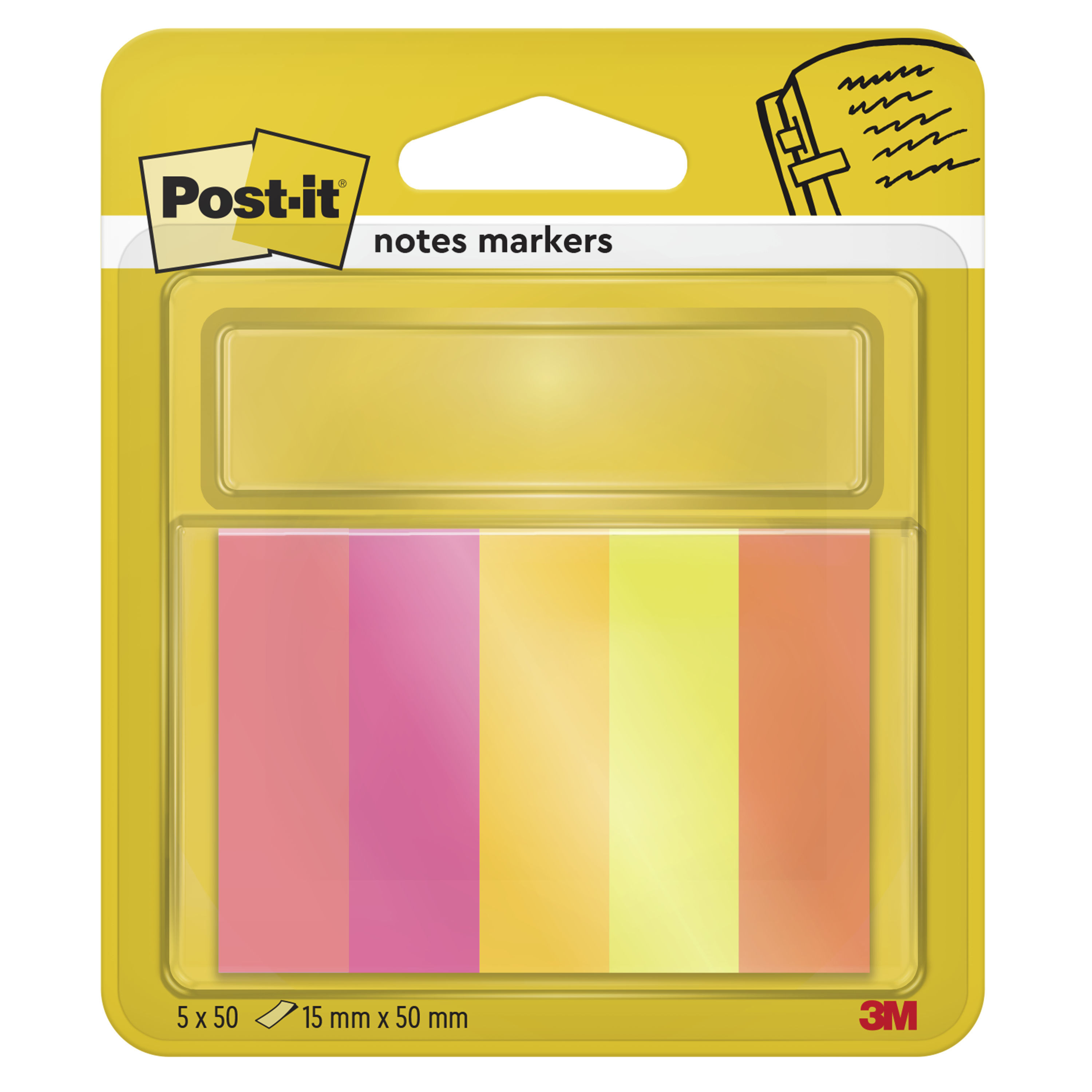 Haftstreifen Post-it 670-5-TFEN 15x50mm Energetic Collection