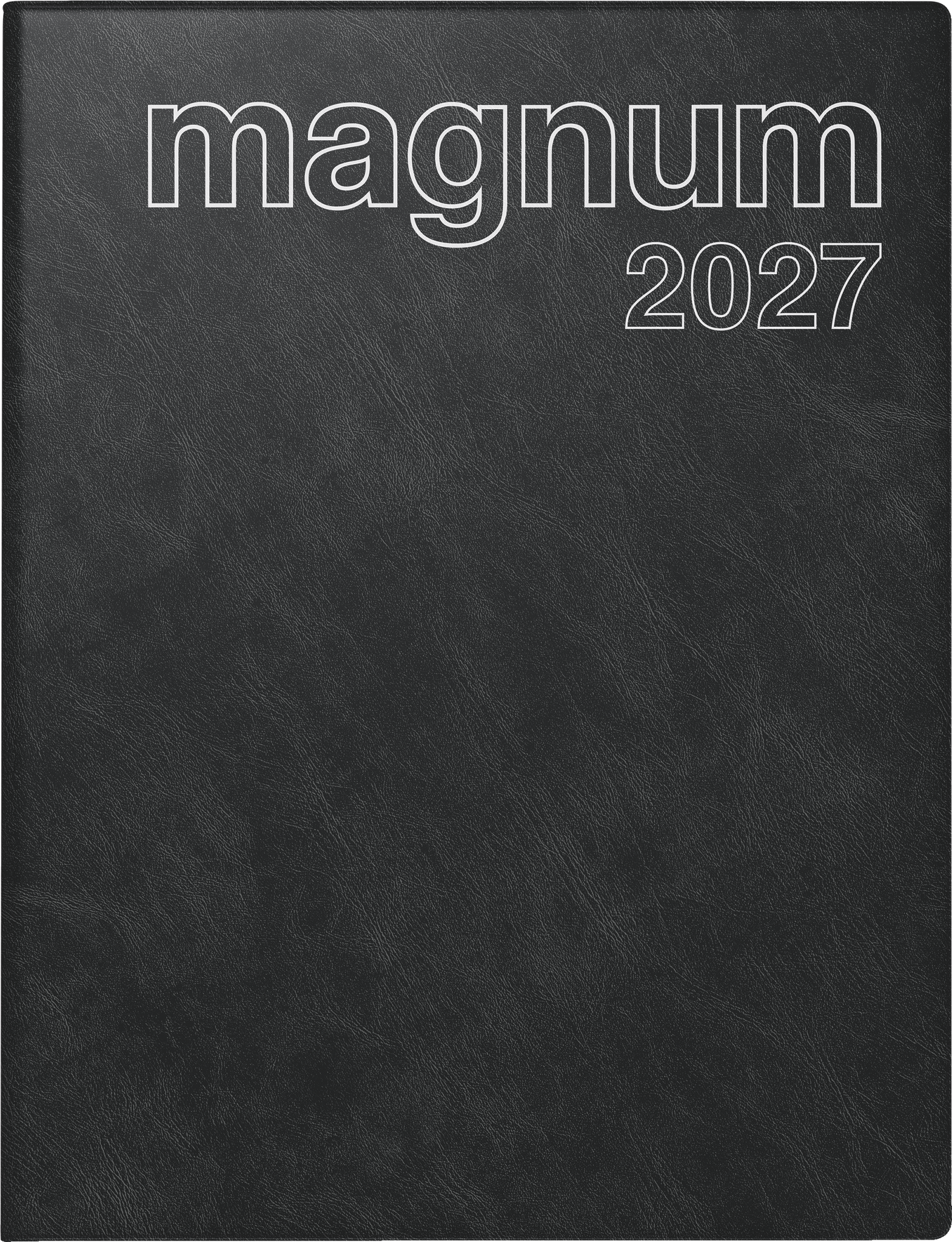 Buchkalender Magnum 1W/2S schwarz PVC 8-18 Uhr, 144 Seiten, 80g/m²