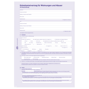 Einheitsmietvertrag Zweckf. 2850 A4 
