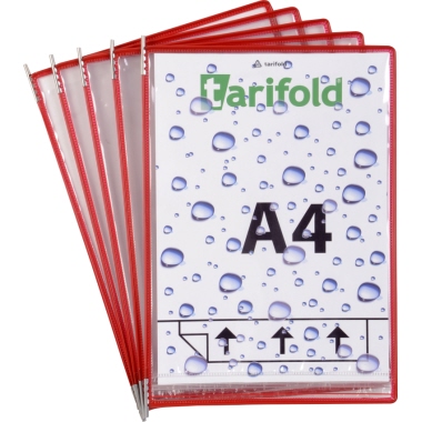 Sichttafel Tarifold 114063 Dry Pocket A4 rot mit Drehzapfen aus Edelstahl