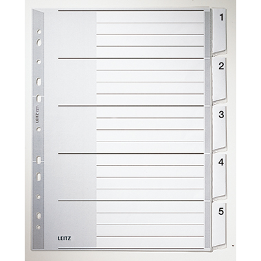 Register Leitz 1283 A4 1-5 1-5 Kunststoff, Volle Höhe