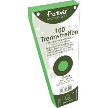 Trennstreifen Exacompta 105x240mm grün trapezförmig, recycling, 2-fach gelocht