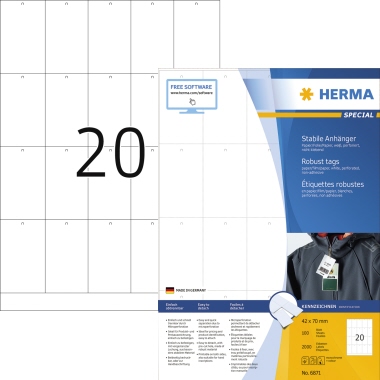 Warenanhänger Herma 6871 71x41mm weiß 