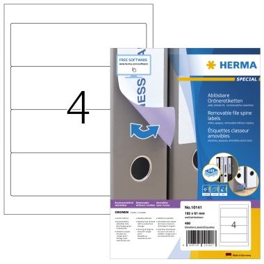 Etikett Herma 10141 192x61 mm weiß Movables