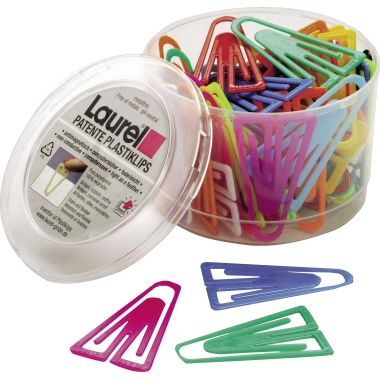 Büroklammern Laurel 1313 60mm sortiert Plastikklips