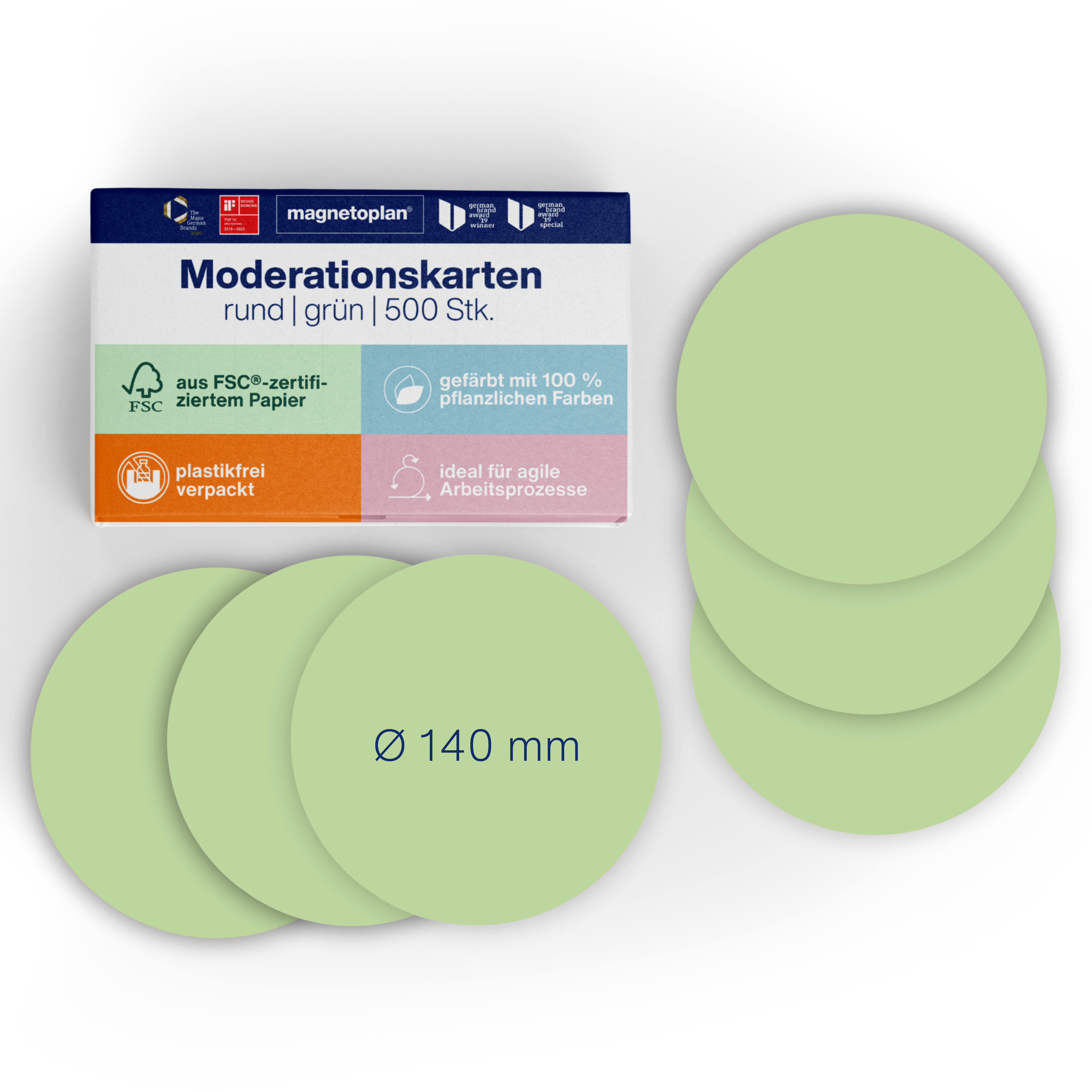 Moderationsk. Magnetop. 111151705 grün Kreis 14cm