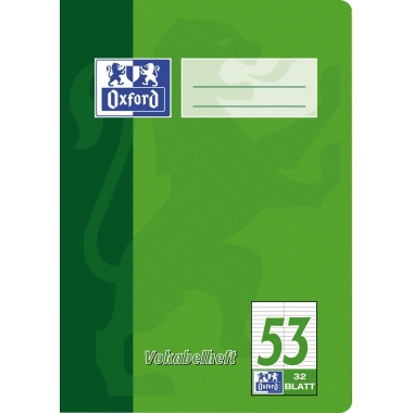 Vokabelheft Oxford 100050383 A5 liniert 32 Blatt, Lineatur 53