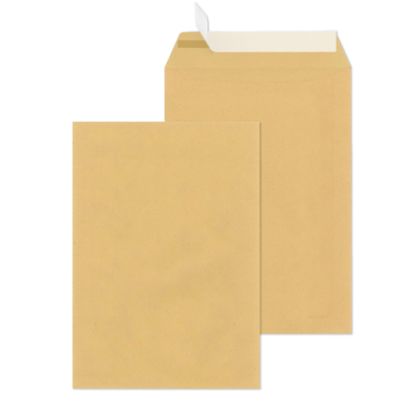Versandt. C4 oF 90g HK braun ohne Fenster, Haftklebung