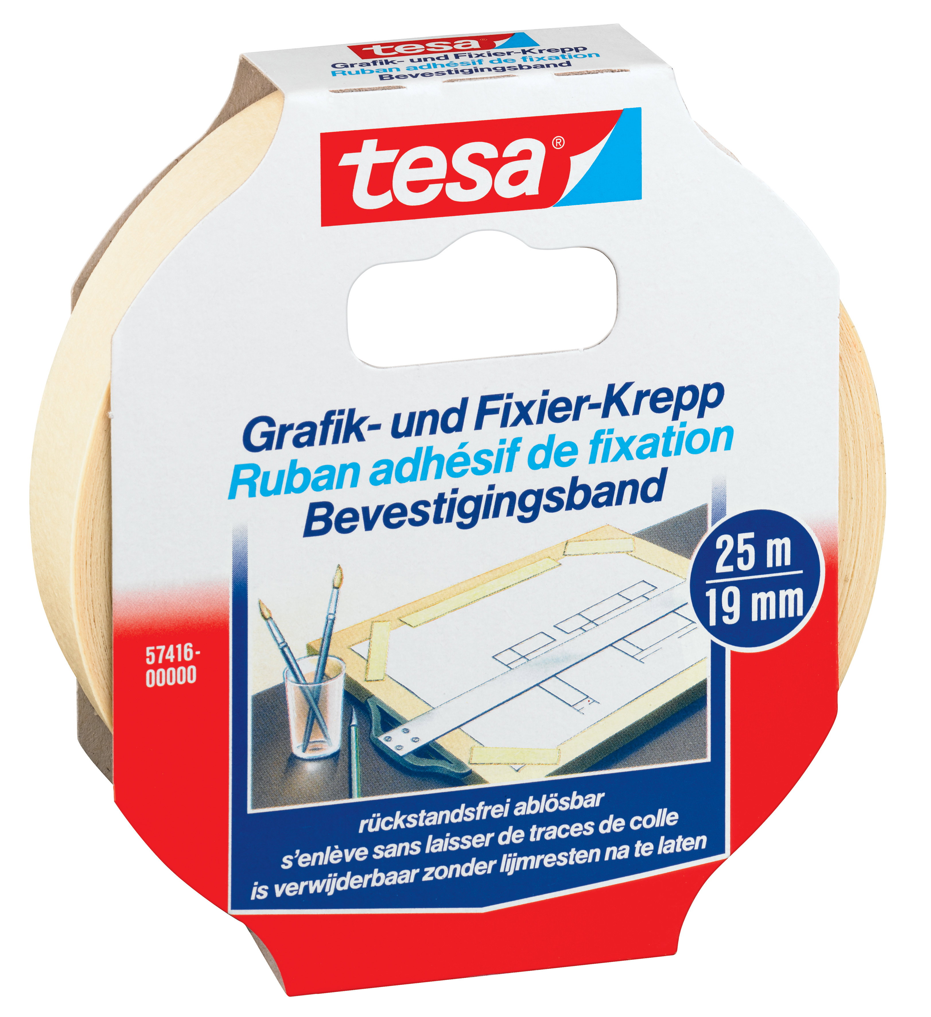 Kreppband Tesa 57416 25mx19mm Fixier- Und Abdeck