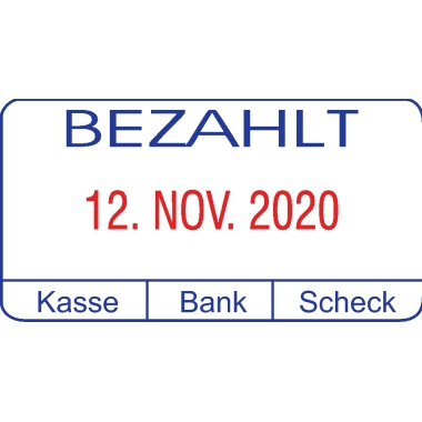 Datumstempel Colop S2360/L2 Bezahlt Erl...., Mit Runden Ecken, Kissen Blau/r Datumstempel Colop S2360/L2 Bezahlt Erl...., Mit Runden Ecken, Kissen Blau/r