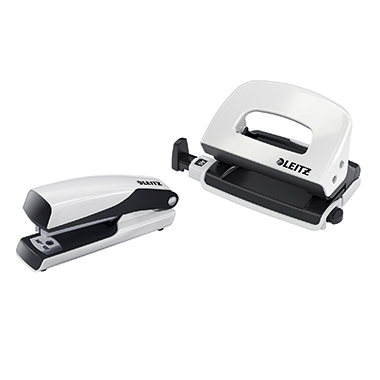 Schreibtischset Leitz 5561 mini weiß Heftgerät + Locher