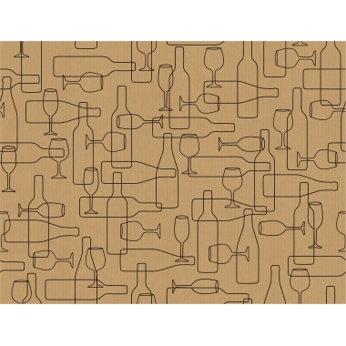 Kraftpapier gerippt Wein 200mx50cm natur-schwarz, 60g