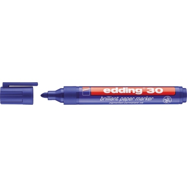 Permanentmarker Edding 30 1,5-3mm blau Pigmentmarker, Rundspitze