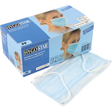Mundschutz Hygostar 3-lag Typ IIR CE blau