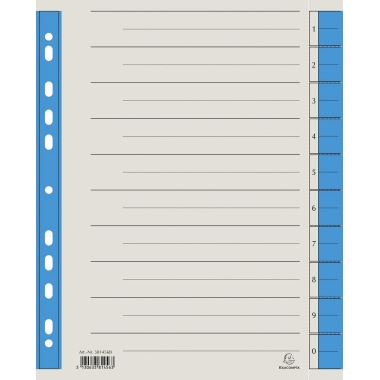 Trennblatt Exacompta A4 230g blau Gefärbte Tabs, 100er