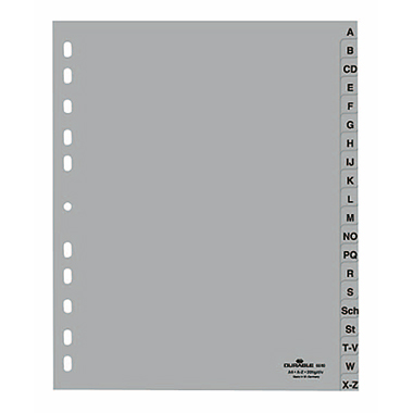 Register DURABLE 6520 A4 A-Z Kunststoff grau