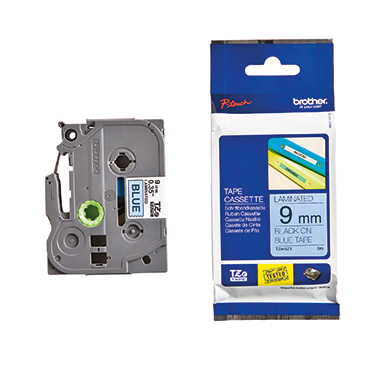 Schriftband Brother TZe-521 blau/schwarz 9mm x 8m