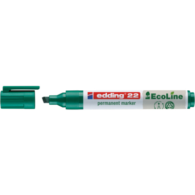 Permanentmarker Edding 22 EcoLine grün 1-5mm, Keilspitze,