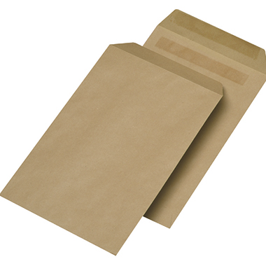 Versandt. C5 oF 90g SK braun 162x229mm, Ohne Fenster, Selbstklebend
