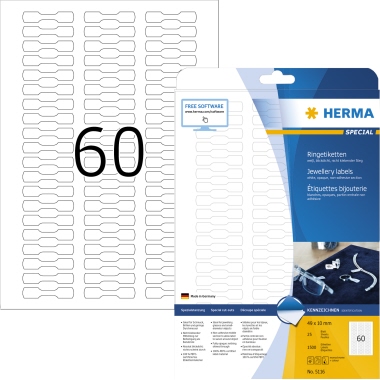 Rückenschild Herma 5116 PC weiß Matt, Blickdicht, 49x10mm