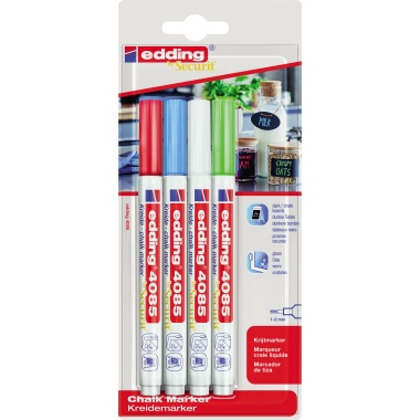 Kreidemarker edding 4085 sortiert 4er Etui 1-2mm Rundspitze