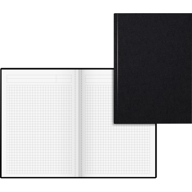 Notizbuch K&E 8655227 A5 kariert schwarz, 96Bl