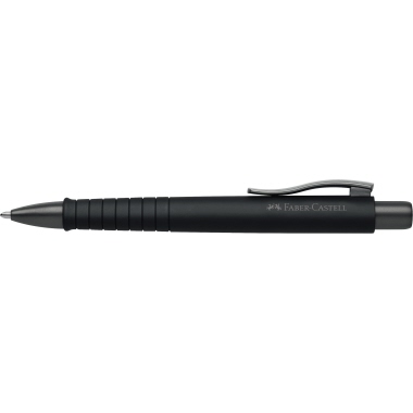 Kugelschr.Castell 241190 Poly Ball sw Matt Schwarz, All Black, Ergonomisch, Xb