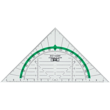 Geodreieck Green Line 723170810 glasklar grün hinterlegt