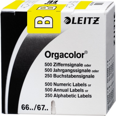 Buchstabensignale Leitz 6611/1 B gelb Gel