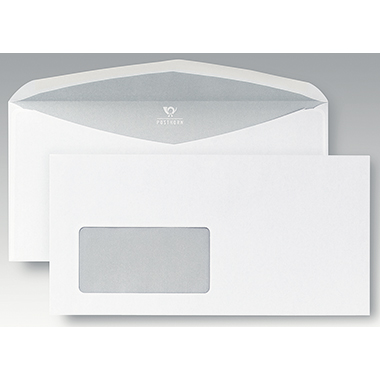 Briefumschlag DL mF NK weiß Din Lang (110x220mm), Mit Fenster, Nassk