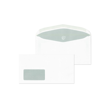 Kuvertierumschlag 125x235 mit Fenster nassklebend weiß 1.000 Stück