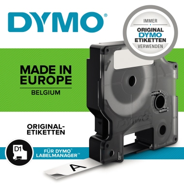Schriftband Dymo 78364 schwarz/weiß 12mm X 5,5m Vinyl