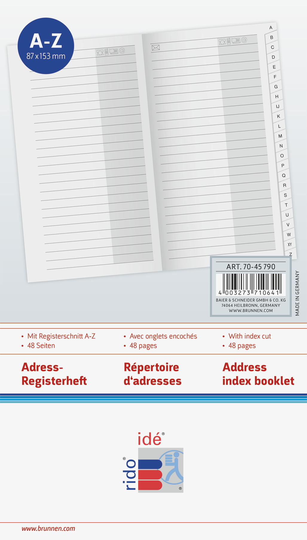 Registerheft 7045790 A6 A-Z 