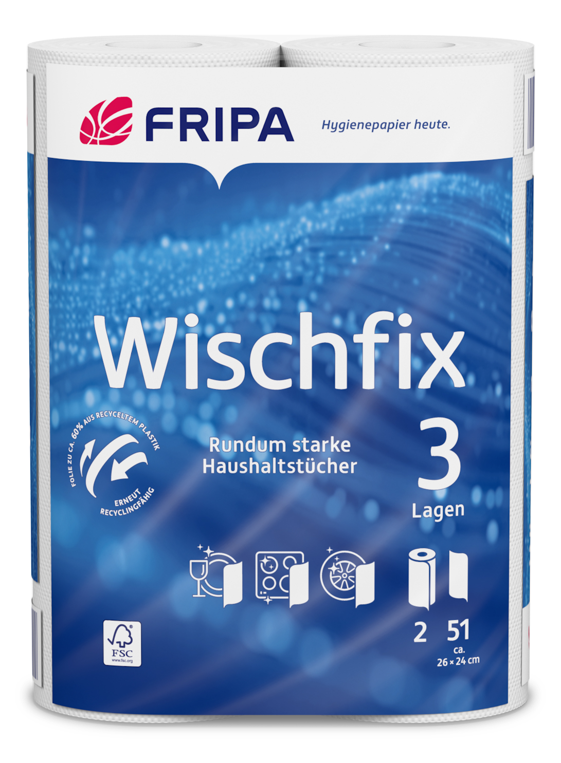 Küchenrolle Fripa 3-lagig 2x51 Blatt 3012011