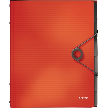 Ordnungsmappe Leitz 4569 Solid A4 PP rot 6 Fächer