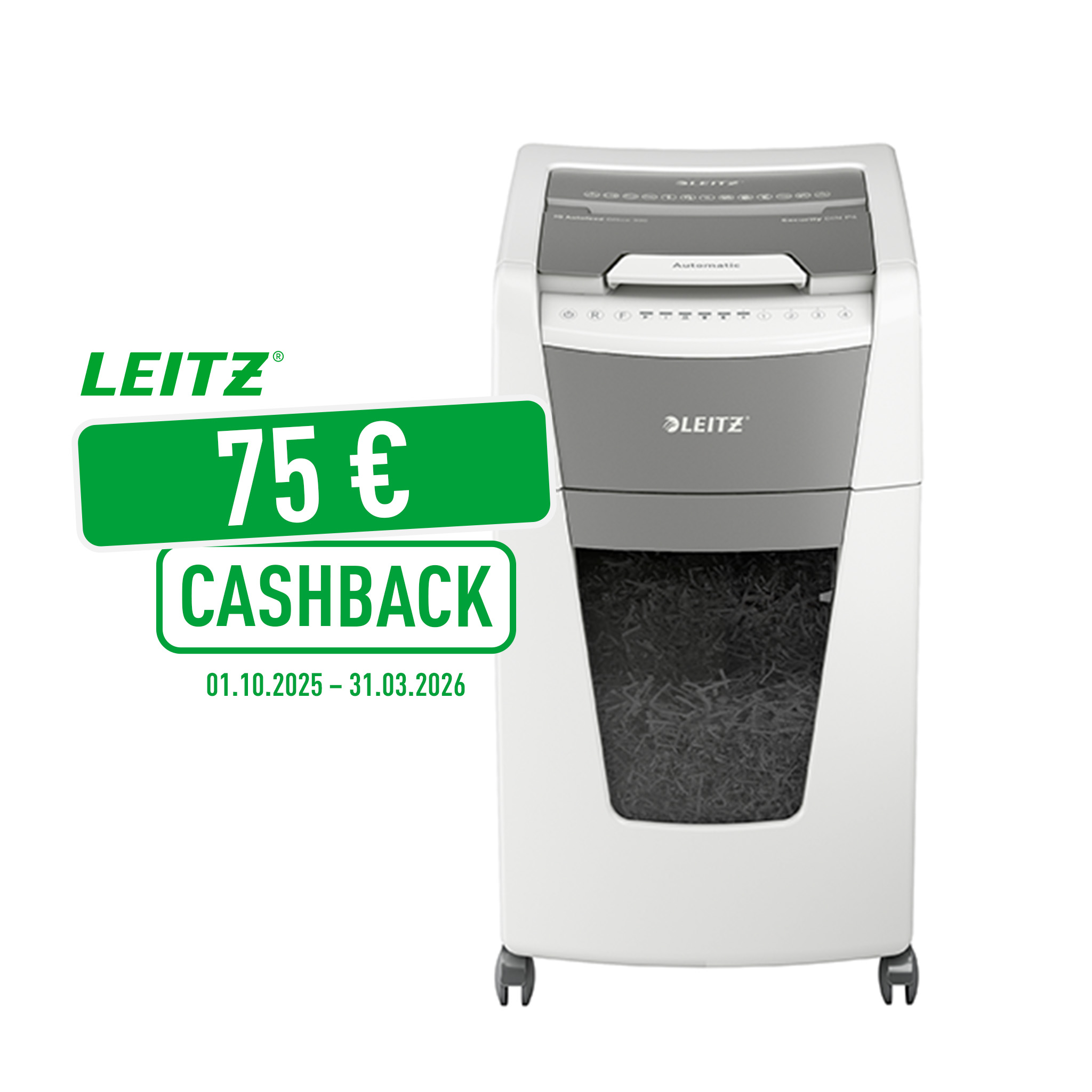 Aktenver. LEITZ 80150000 P4 4x26mm 60L Iq Auto Office 300 weiss/grau