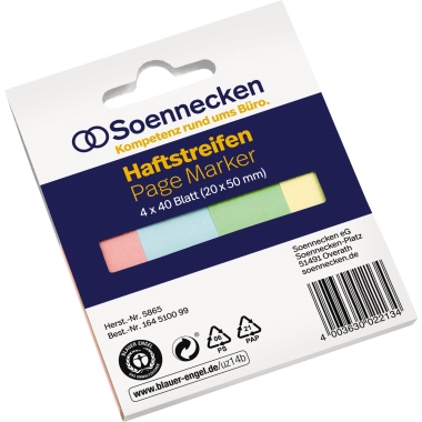 Haftstreifen Soe 5865 20x50mm Re sort. 40 Blatt