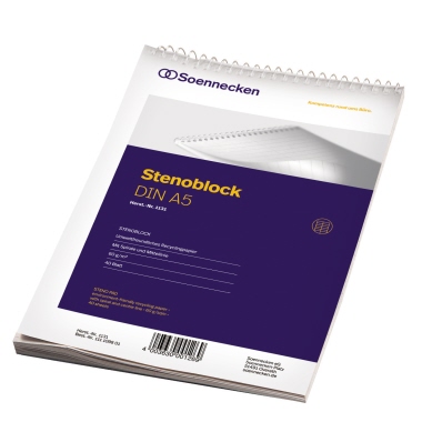Stenoblock A5 40Bl. recycling mit Strich Tellinie
