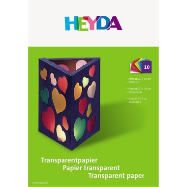Transparentpapier Heyda A4 42g Bastellmappe 10 Blatt sortiert