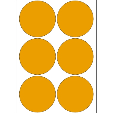 Etikett HERMA 2284 Ø-50mm leuchtorange Markierungspunkte 144 St.
