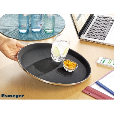 Serviertablett Ø35cm rutschfest schwarz 