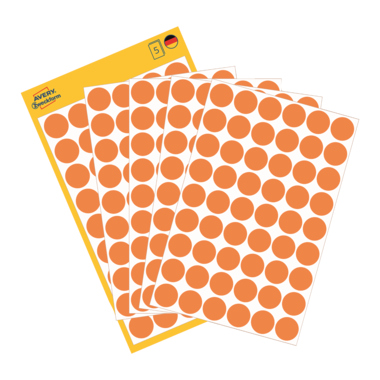 Etikett Avery Zweckform 3148 Ø-12mm leuchtorange Markierungspunkte 270 St.