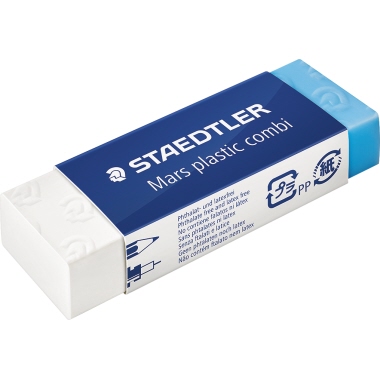 Radierer Staedtler 526508 Mars Plastik Combi, Blaues Ende Für Tusche