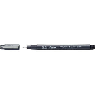 Fineliner Pentel Pointliner 0,3mm schw permanent, schwarz