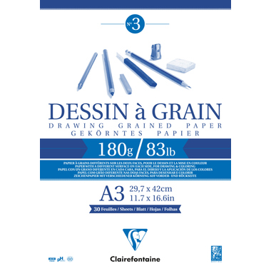 Zeichenblock Clairefontaine A3 180g geleimt, 30 Blatt