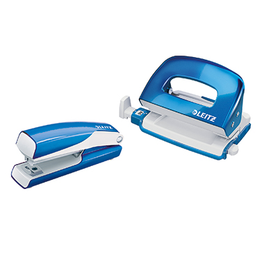 Schreibtischset Leitz 5561 mini blau Heftgerät + Locher
