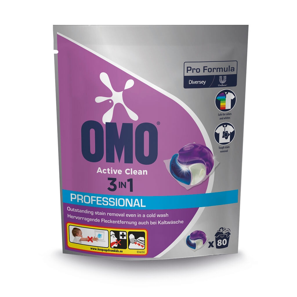 Vollwaschmittel Pods Omo Active Clean Professional 3in1  